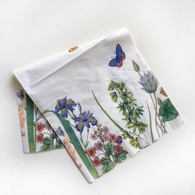 Zelten Colored Paper Napkins, 20 Count Shabby Chic Napkins for Wedding, Dinner Tea Party Shower (Iris & Butterfly) - Image 5